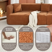 Harper & Bright Designs Modern Curved Floor Sofa Set, Modular Sectional Sponge Couch for Living Room, 2 PC Free Combination No Assembly Foam-Filled Sofa, Orange
