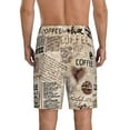 thumbnail image 3 of Gaeub Abstract Coffee Pattern With Letters Printed Men's Short Pajama Pants, Lightweight Lounge & Sleep Bottoms Keep You Cool - 4X-Large, 3 of 9
