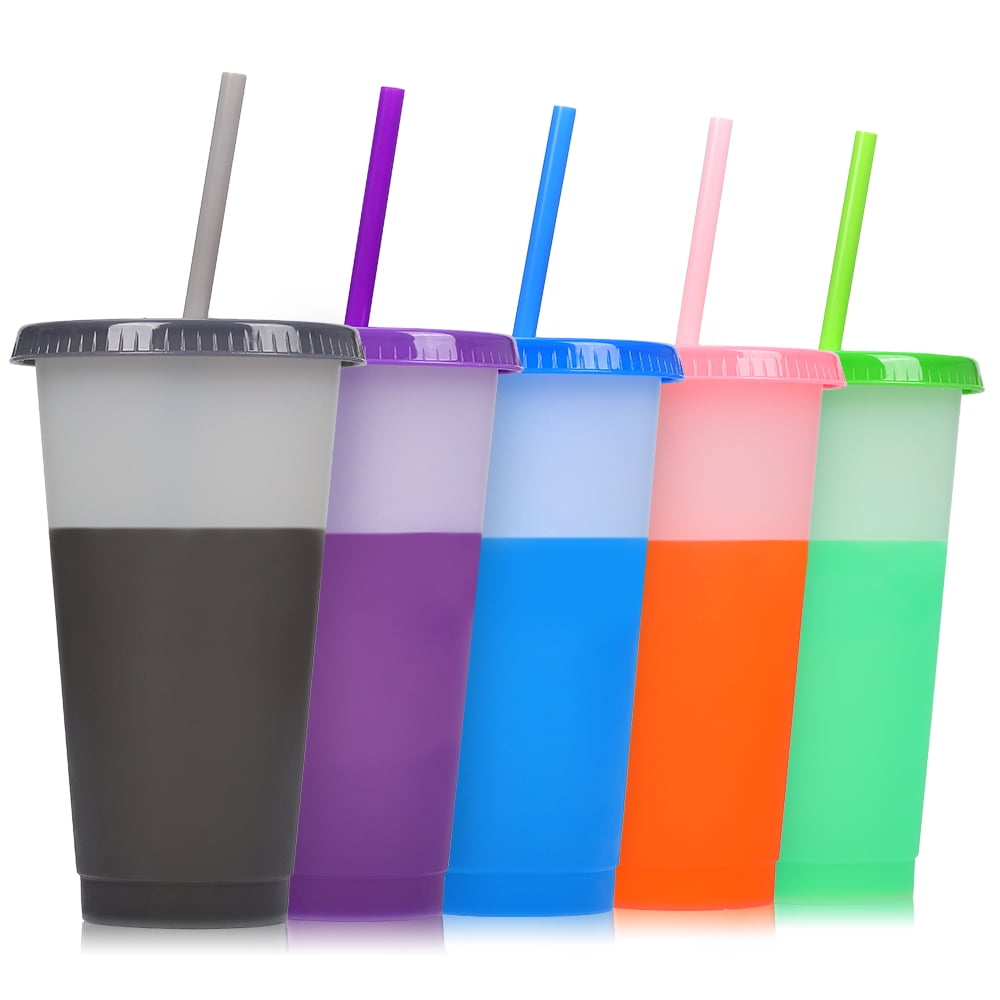 Casewin Reusable Plastic Tumblers with Lids & Straws - 7Pcs 32oz Large  Color Changing Cups for Adults Kids Women Party | Tall Iced Cold Straw  Drinking