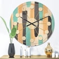 thumbnail image 2 of Designart 'Geometrical Abstract Retro I' Mid-Century Modern Wood Wall Clock, 2 of 5