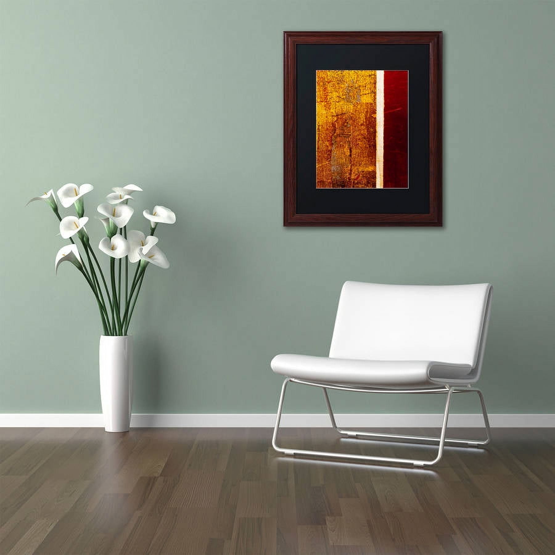 Trademark Fine Art "Gold Flakes" Canvas Art by Claire Doherty, Black Matte, Wood Frame