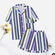 thumbnail image 4 of MKLEKYY conjunto de Pijama Deportivo Corto de 2 Piezas para Mujer, Pijama para Mujer con Estampado Floral de Tigre, Camisa de Manga Corta con Botones y Pantalones Cortos, conjunto de Pijama, 4 of 4