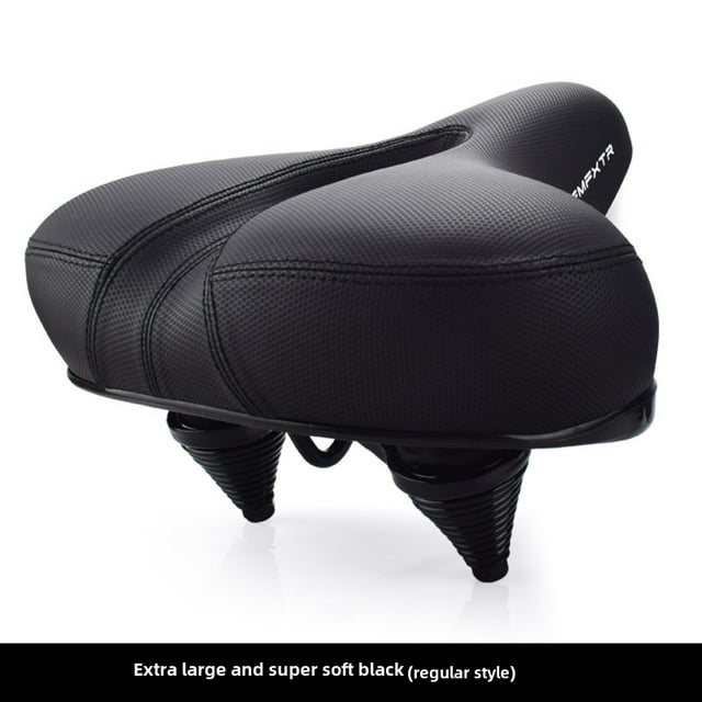 Extra-Large Ultra-Soft Mountain Bike Saddle with Thick Sponge & Silicone Shock Absorption, Spring Cushioned Comfortable Seat for Long-Distance Riding, Universal Fit for Electric Bicycles - Basic