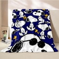 thumbnail image 5 of Manta de perro Snoopy americano, suave y esponjosa, con dibujos animados, tamaño king, de lujo, para niños y adultos, para sofá cama, regalo, 5 of 5
