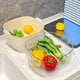 thumbnail image 4 of Cesta de Drenaje de Doble Capa, Cesta de Lavado de Verduras de Gran Capacidad, Bandeja para Frutas con Separación de Humedad y Sequedad., 4 of 6