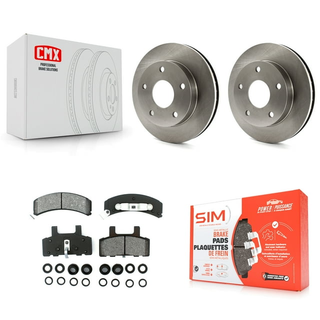 Transit Auto Front Disc Brake Rotors and Semi-Metallic Pads Kit for Car 1994-1999 Dodge Ram 1500 4WD K8S-100186