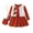 C424 Orange, variant on CONZONE Newborn Girls Outfits 3 Piece Set Long Sleeve Dress Bow Vest with Bag Soft Fall Winter Clothes for Girls Size 9-12 Months