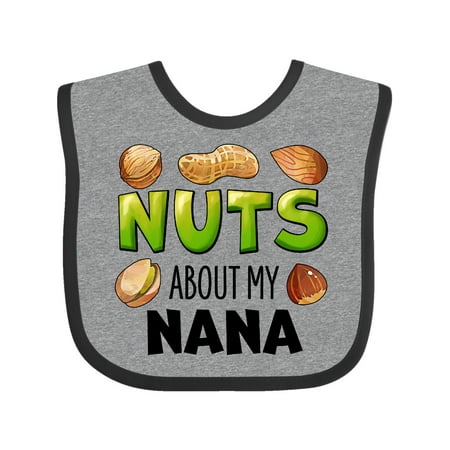 

Inktastic Nuts About My Nana Peanut Almond Pistachio Gift Baby Boy or Baby Girl Bib