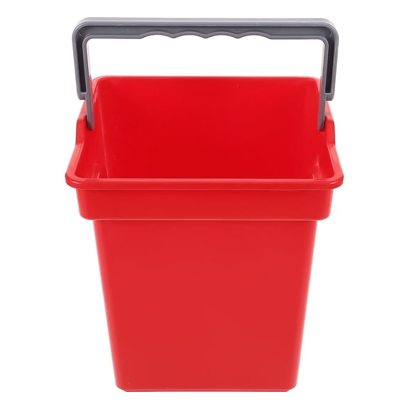 YOSADIER 4L Red Plastic Water Bucket with Handle, Multipurpose Household Utility Pail for Cleaning and Storage
