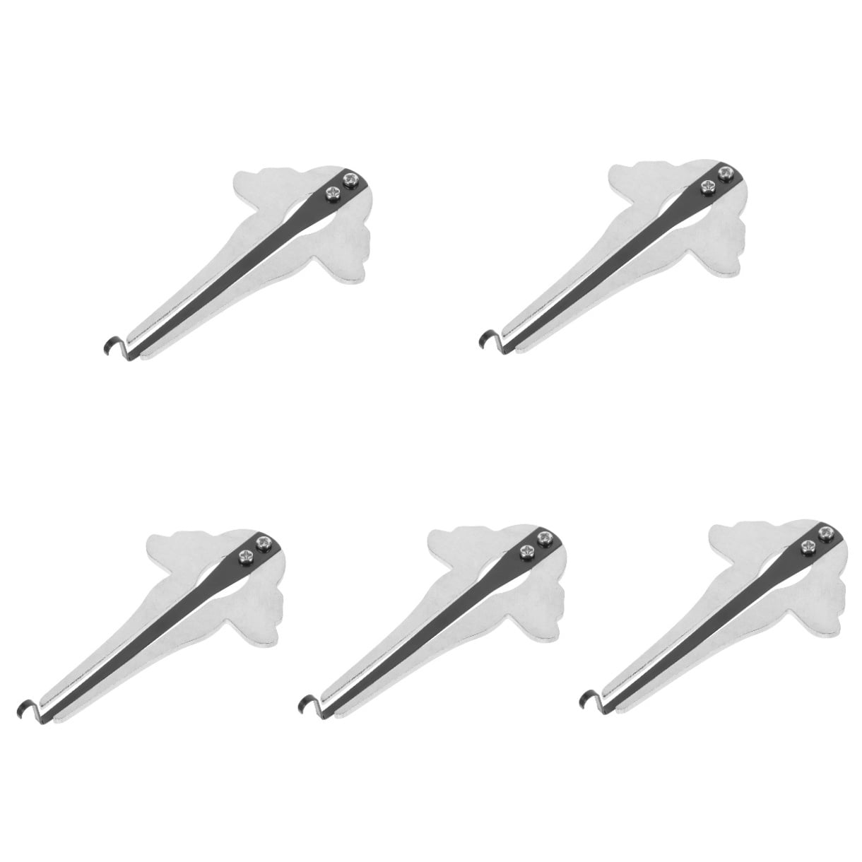 Set of 5 Portable Harmonica for Beginners Mouth Harp Instruments Silver