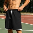 thumbnail image 2 of EOYWHK Workout Shorts for Men Built In Liner Relaxed Fit Men Gym Shorts Soft Lightweight Breathable Casual Activewear Daily Wear Outdoor Black, Size L, 2 of 9