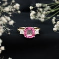 thumbnail image 3 of Rosec Jewels Lab Grown Pink Sapphire Solitaire Ring with Moissanite - 10 mm - AAAA Grade, 10K Yellow Gold, US 11.50, 3 of 7