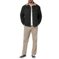 thumbnail image 2 of INSPIRE CHIC Men's Winter Coat Collared Button Front Fleece Lining Pockets Trucker Jacket M Black, 2 of 6