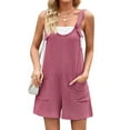thumbnail image 2 of Awdenio Summer Casual Rompers For Women Loose Comfy Short Jumpsuits Sleeveless One Piece Beach Jumpers With Pockets, 2 of 9