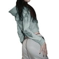 thumbnail image 5 of Qmyliery Women’s Long Sleeve Zipper Cardigan Fashion Wings Printed Slim Fit Cropped Hooded Sweatshirt,S/M/L, 5 of 9