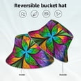 thumbnail image 2 of Fuzoiu Multicolored Beautiful Flower Print Reflective Bucket Hat,Outdoor Hat for Men and Women,Bucket Hat for Travel Fishing Hunting Summer Camp, 2 of 6