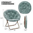 thumbnail image 2 of MoNiBloom Folding Saucer Chair, Soft Portable Accent Chair Lounge Moon Chair with Metal Frame for Living Room Bedroom, Teal Blue, 2 of 10