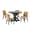 Yellow, variant on Roundhill Furniture Walton 5-Piece Round Dining Set, Cross-Buck Table