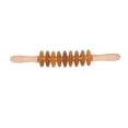 9 Wheel Curved Massager Roller Stick Manual Wooden Therapy Muscle Tool