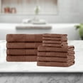 thumbnail image 2 of Superior Eco-Friendly Cotton Solid 12-Piece, Brown, Towel Set, 2 of 5
