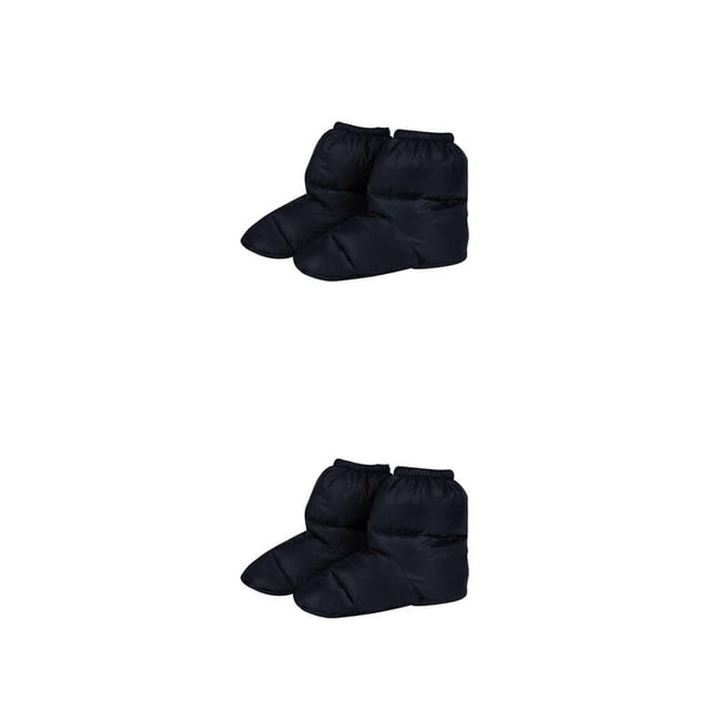 Bewildely Botas tipo pantuflas de nailon suave, ligeras, cálidas, para botas, con correa para los pies, para mujer, cálidas, duraderas, Negro Tamaño M 2piezas