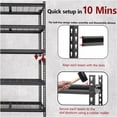 thumbnail image 5 of JERFIT 5-Tier Heavy Duty Storage Shelves Rack, 2250 lbs Capacity, Adjustable Steel Shelving Unit, Boltless Garage Shelves for Organizing, Black, 5 of 10