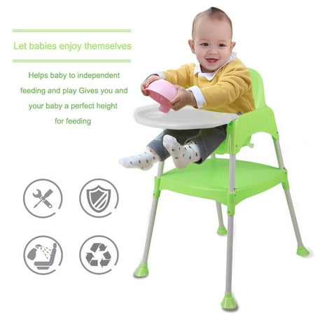 3 In 1 Safety Seat Folding Dining Feeding Highchair Portable Baby Kids Chair
