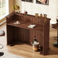 thumbnail image 3 of Tribesigns Home Bar Unit, 55-Inch Liquor Bar Table, 2-Tier Mid-Century Modern Wine Table Reception Desk, 3 of 7