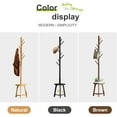 thumbnail image 6 of Freestanding Bamboo Coat Rack with 8 Hooks and Storage Tray - Black, 6 of 6