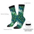 thumbnail image 4 of Fotbe Peacock And Flowers Pattern Long Socks for Men & Women – Breathable & Stretchy Compression Socks, Ideal for Running, Travel, and Everyday Wear Size 5-11, 4 of 6