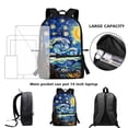 thumbnail image 6 of Yuyamidu Starry Night Backpack for School Middle School Book Bags Fashion Bookbag for Girls 12-14 Portable Schoolbag with Adjustable Shoulder Strap, 6 of 6