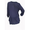 thumbnail image 2 of Westbound 3/4 Sleeve Seamed Tunic Top, Navy - Large, 2 of 2