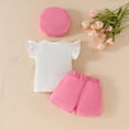 thumbnail image 6 of snilers Toddler Baby Girls Clothes Skirt Set with Beret Ruffle Shirt and Skirt Shorts 2 Piece Summer Outfits Cute Short Sets Size 6 Months-3 Years, 6 of 9