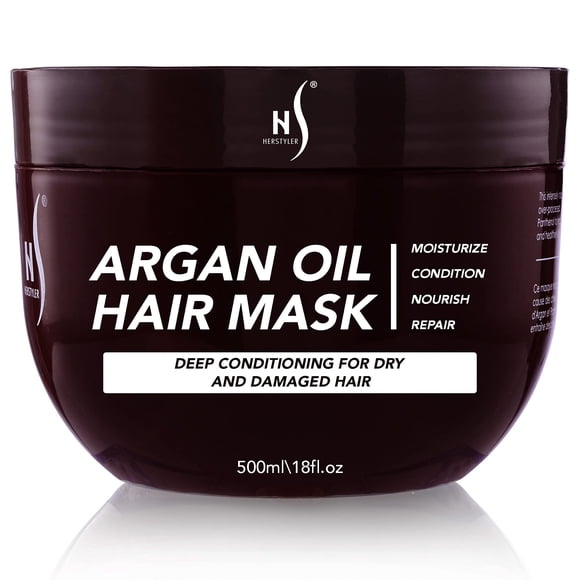 Mascarilla para el cabello con aceite de argán Herstyler - Mascarilla para el cabello seco dañado y crecimiento - Mascarilla para el cabello con aceite de argán acondicionador profundo - Mascarilla pa