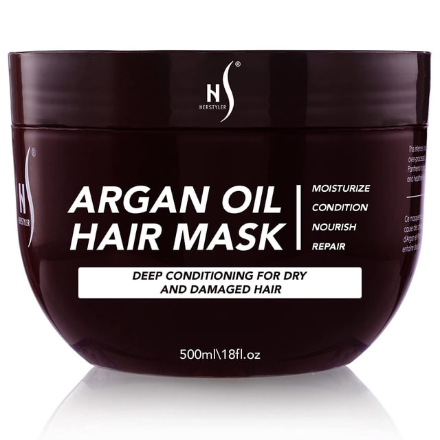 Mascarilla para el cabello con aceite de argán Herstyler - Mascarilla para el cabello seco dañado y crecimiento - Mascarilla para el cabello con aceite de argán acondicionador profundo - Mascarilla pa