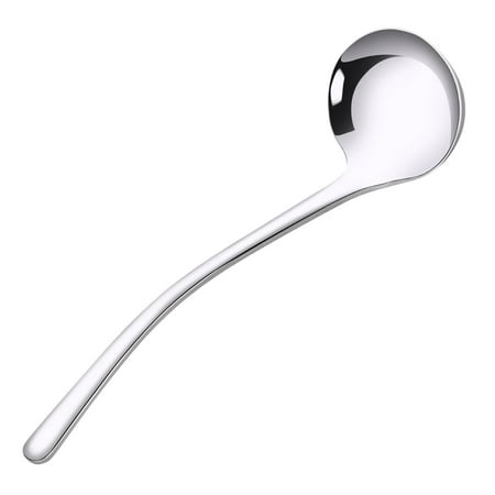 

Long Handle Soup Spoon Stainless Steel Food Serving Scoop Mixing Spoon for Home Restaurant (Silver)
