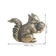 thumbnail image 2 of WASHWEPE Golden Brass Squirrel Statue for Home Office Decor Realistic Vintage Style Tabletop Sculpture 6.5 inch, 2 of 8