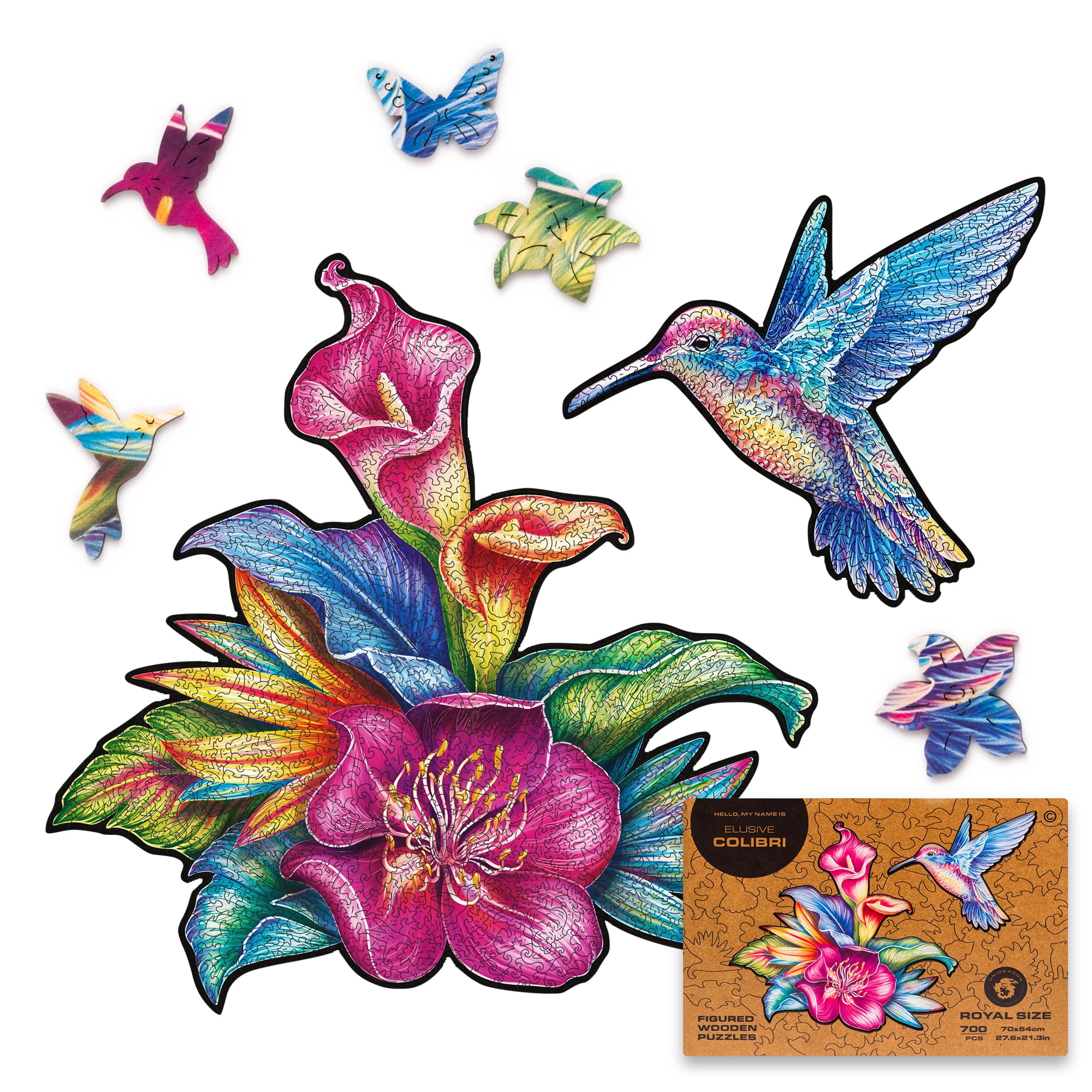 UNIDRAGON Elusive Colibri Wooden Jigsaw Puzzle RS 700 Pieces - Walmart.com