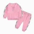 thumbnail image 3 of Toddler Baby Girls Clothes 9 12 18 24 Months 2T 3T Fall Winter Clothes Baby Crewneck Sweatshirts Pants Set Long Sleeve Girls Outfits Jacket Set Pink Size 12-24 Months, 3 of 7