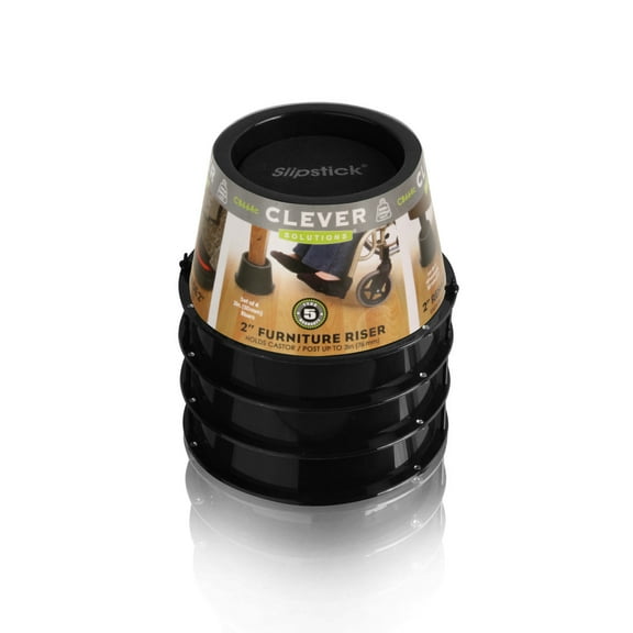 2" Lift Furniture Risers / Bed Risers, Adds 2 inches Height, Set Of 4, Black