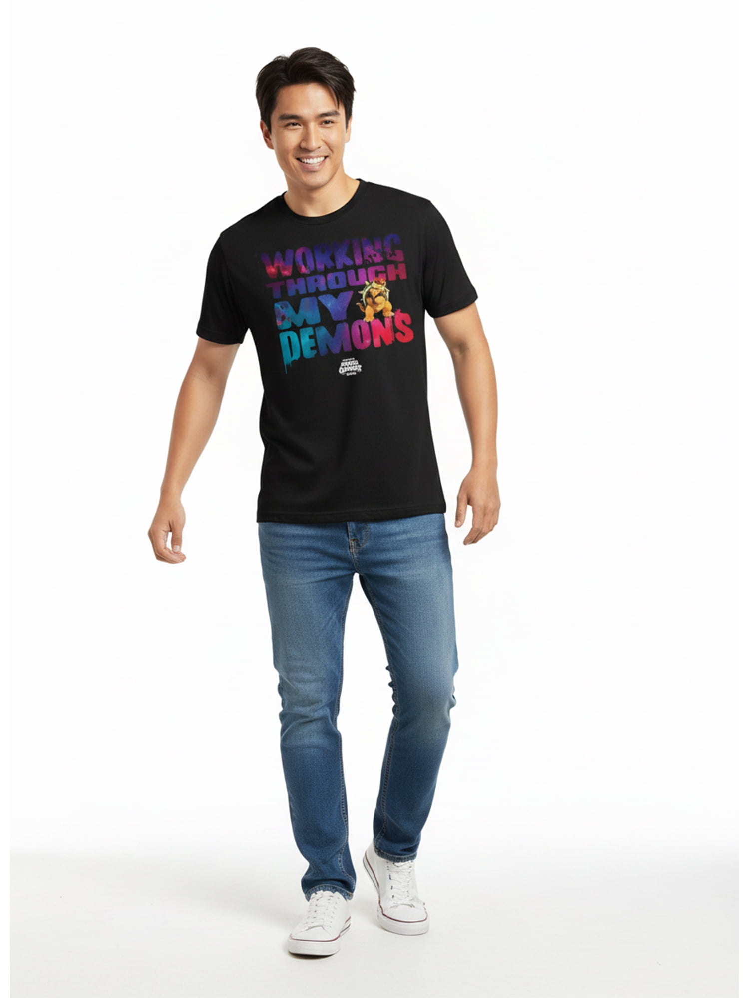 Nintendo Super Mario, Men's & Big Men's Graphic Tee, Working Thru My Demons, Sizes S-3XL