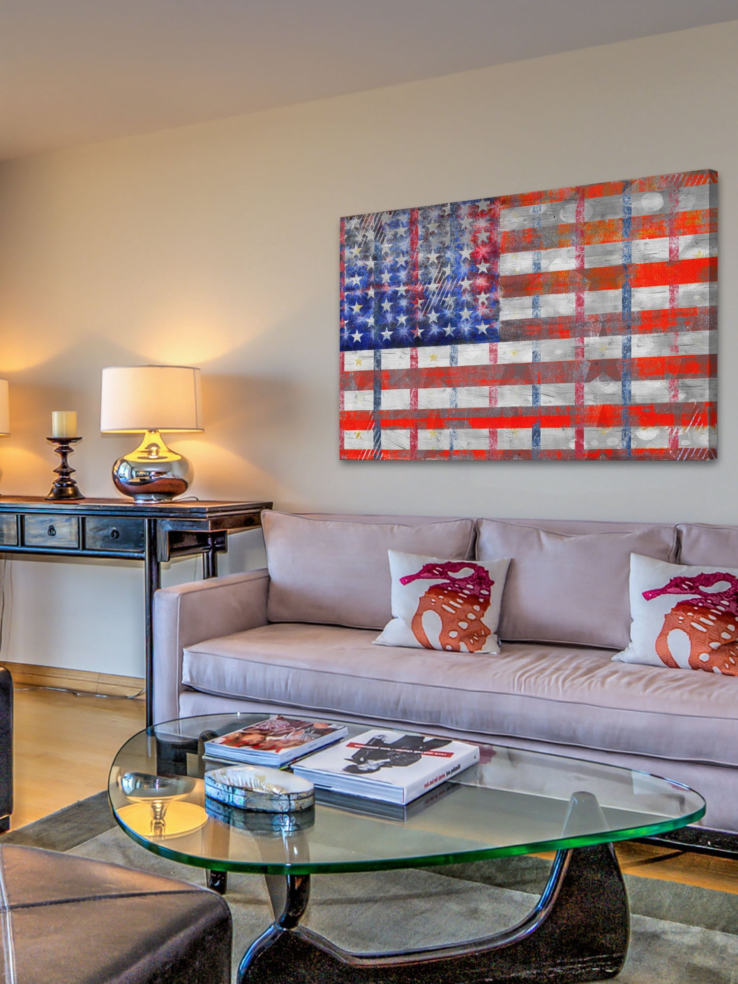 Parvez Taj "Bold Red Stripes" Print on Canvas
