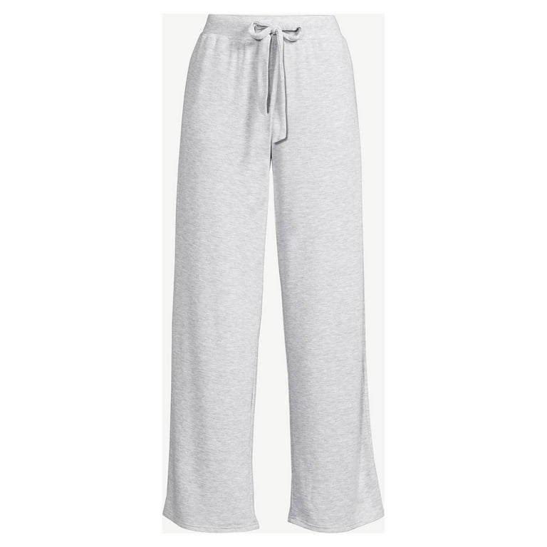 Joyspun Women's Hacci Knit Wide Leg Pajama Pants, Sizes S to 3X 