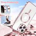 thumbnail image 4 of Entronix Magnetic Clear Case for iPhone 16 Pro Max, Slim Fit, Anti-Drop Shockproof, Rose, 4 of 5