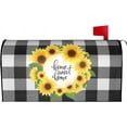 thumbnail image 2 of Buffalo Plaid Sunflower Wreath Mailbox Covers Magnetic Standard Size 18" X 21" Home Sweet Home Mailbox Cover Decorations Wrap, 2 of 6