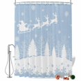 thumbnail image 2 of Light Blue Snowflake Christmas Shower Curtains for Bathroom, Xmas Tree Santa Elk Winter Waterproof Fabric Shower Curtain, Decorative Bathroom Curtain for Bathtub, 72"x84", No Hooks Included, 2 of 9