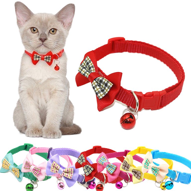 Pet Collar With Bow Tie Adjustable Cat Collar Flowers Are In Bloom