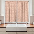 thumbnail image 2 of Ambesonne Animal Print Kitchen Curtains, Outline Farm Fauna Art, 55"x39", Pale Ruby Pale Peach, 2 of 3
