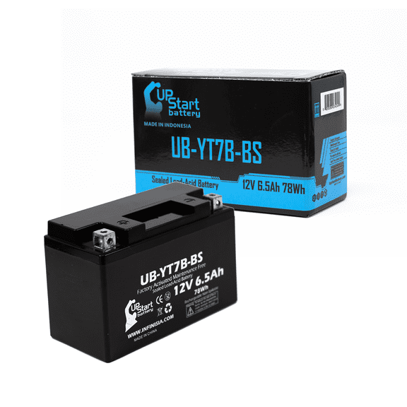 UpStart Battery Replacement 2007 Yamaha YFZ450 450CC Factory Activated, Maintenance Free, ATV Battery - 12V, 6Ah, UB-YT7B-BS