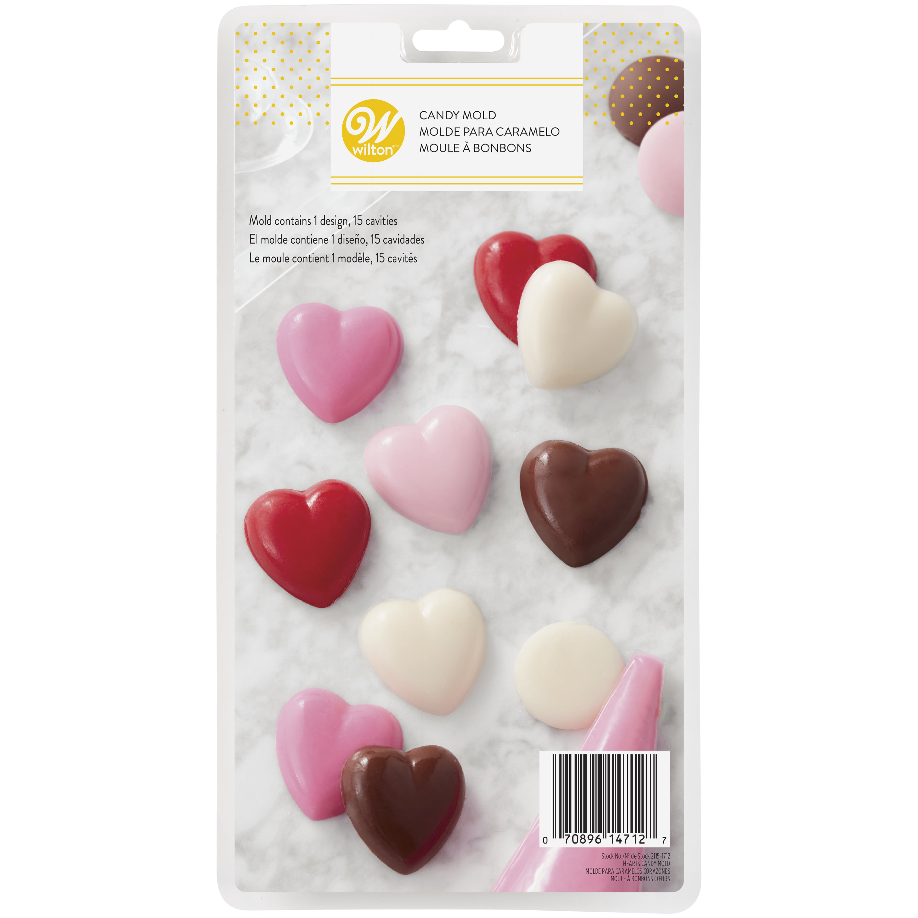 CybrTrayd V176 Small Love Heart Pour Box Chocolate Candy Mold Clear 3-Pack